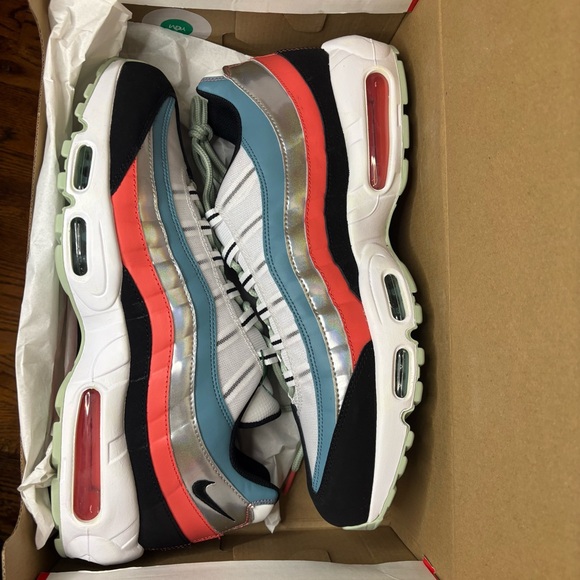 👽 Nike Air Max 95 "Alien" - White Cerulean Coral - Men's Size 14 🚀 - Picture 11 of 12